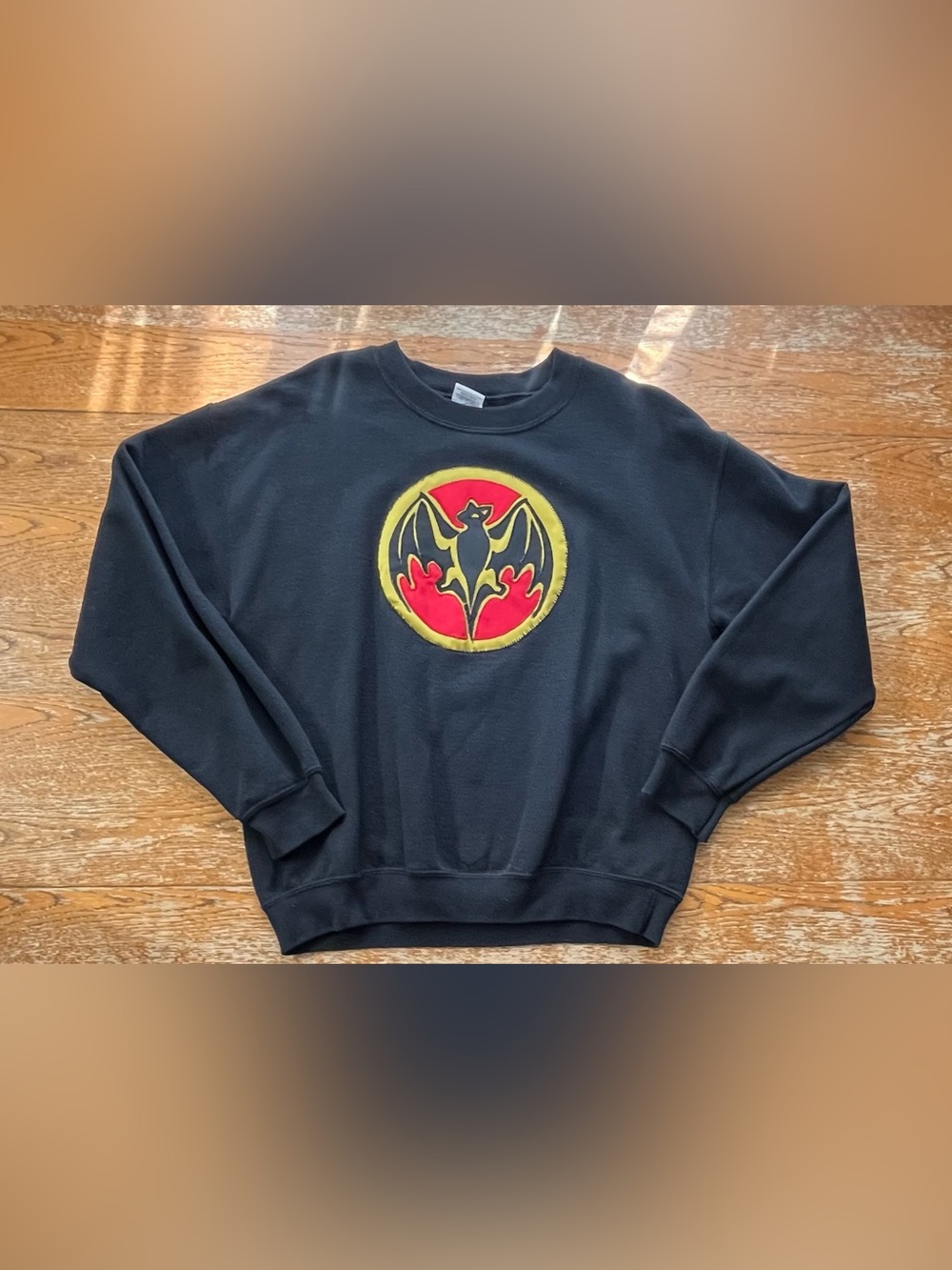 Vintage Bacardi crewneck sweatshirt with embroidered Bacardi Bat Size Med Mens